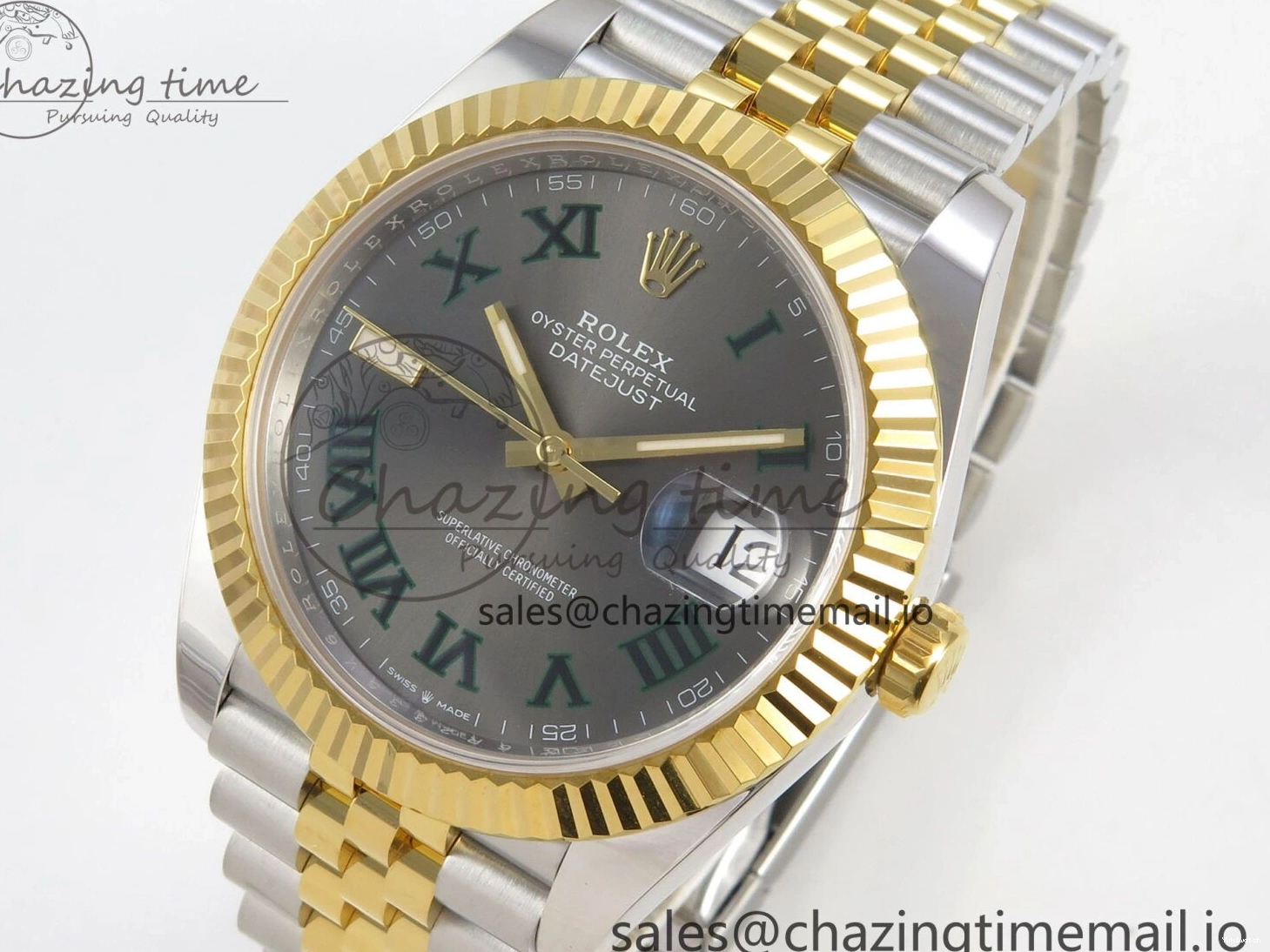 SS Edition Best Roman 1:1 DateJust Jubilee Bracelet Dial Gray 126333 (Weighted) 41 SH3235 ARF on YG 1228